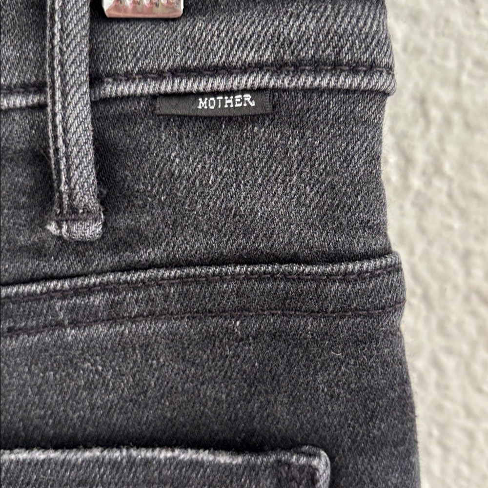 Mother Lil Hustler Roller Sneak Jeans Not Today Satan Wide Leg Denim Size 28 - Picture 14 of 16